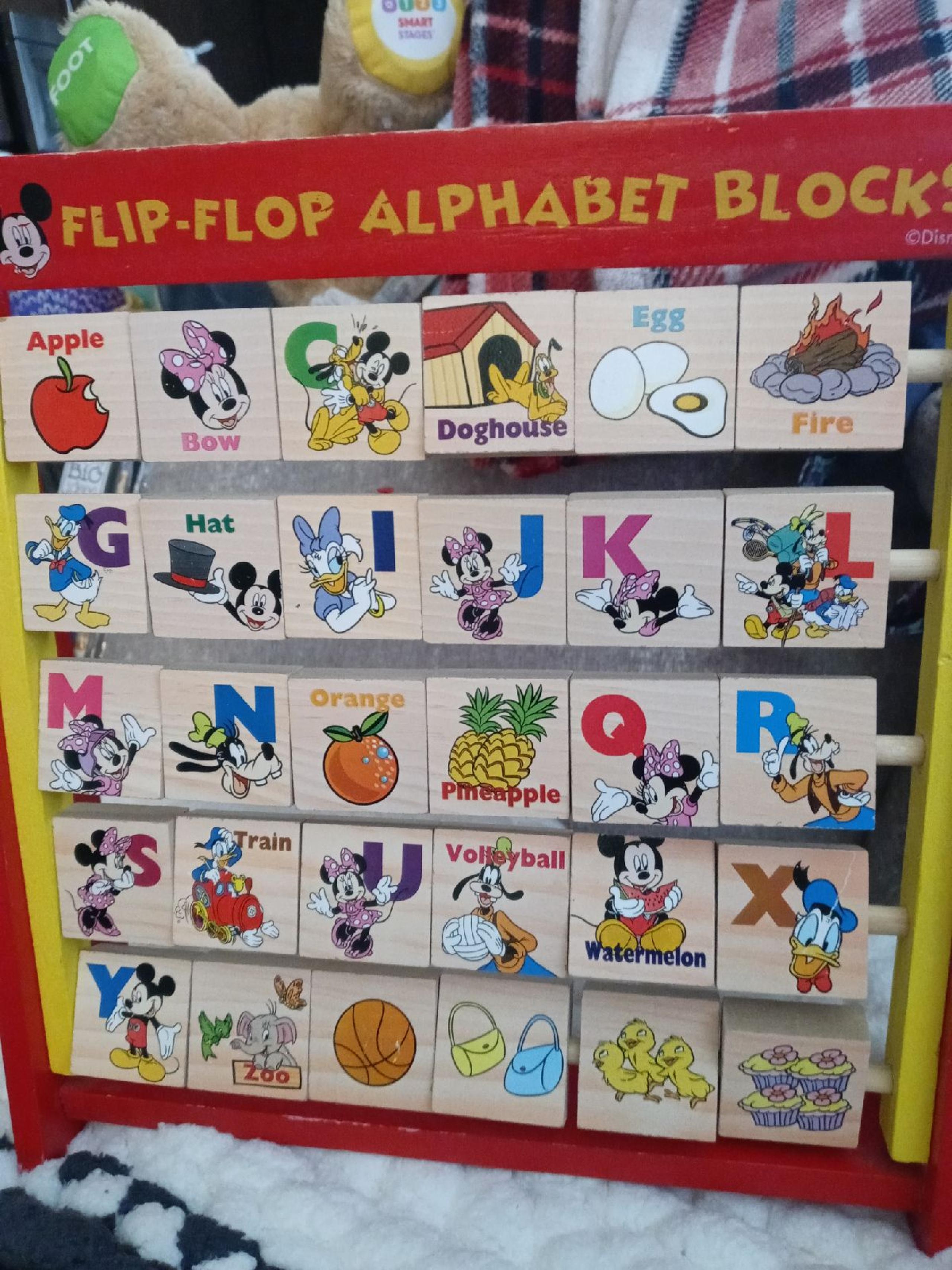 Flip Flop Alphabet Blocks Stand Slate