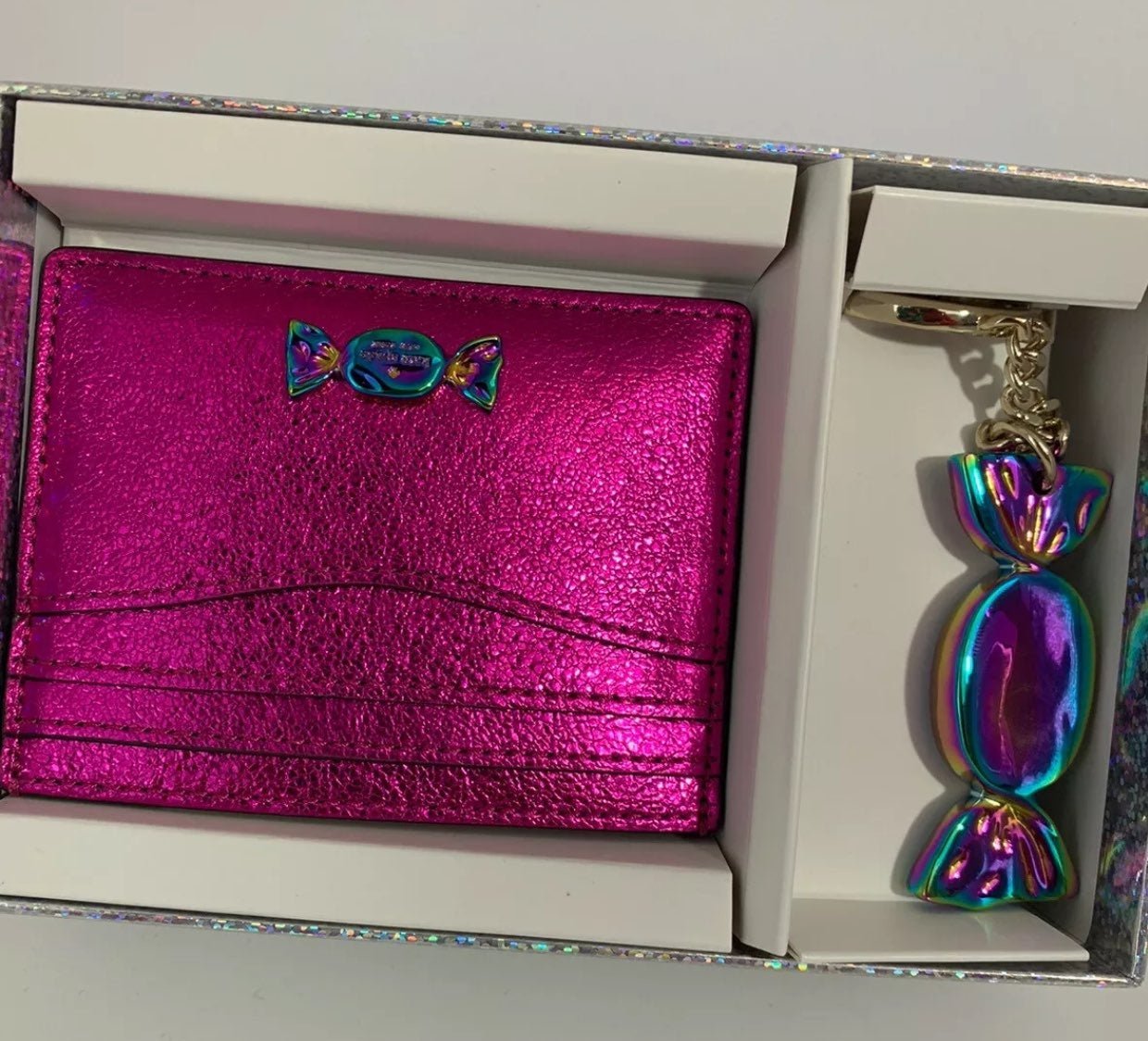 KATE SPADE CANDY WRAPPER CLUTCH or CANDY SHOP CANDY CARD CASE/KEYFOB SET:NWT/NIB