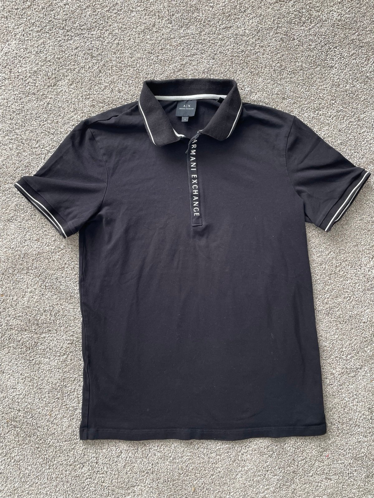 Mens Armani Exchange Black Polo Shirt- Size Small