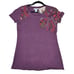 Sundance Top T-shirt Womens XS Purple Leaf Abstract Art Beaded Cotton Boho NEW