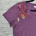 Sundance Top T-shirt Womens XS Purple Leaf Abstract Art Beaded Cotton Boho NEW