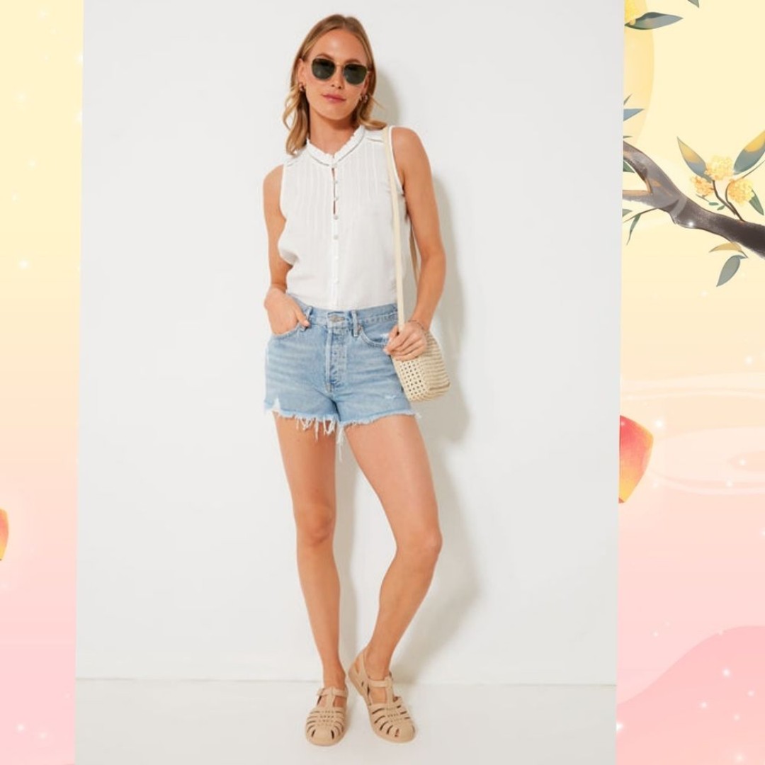 AGOLDE Parker Vintage Cut Off Denim Shorts In Swapmeet