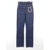 SAKS POTTS Jewel Embellished Straight Leg Jeans Womens Sz 1 US S In Dark Blue