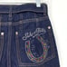 SAKS POTTS Jewel Embellished Straight Leg Jeans Womens Sz 1 US S In Dark Blue