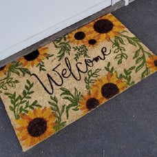 Natural Coir Doormat Outdoor Welcome Mat, 17x29, Sunflower - NEW!