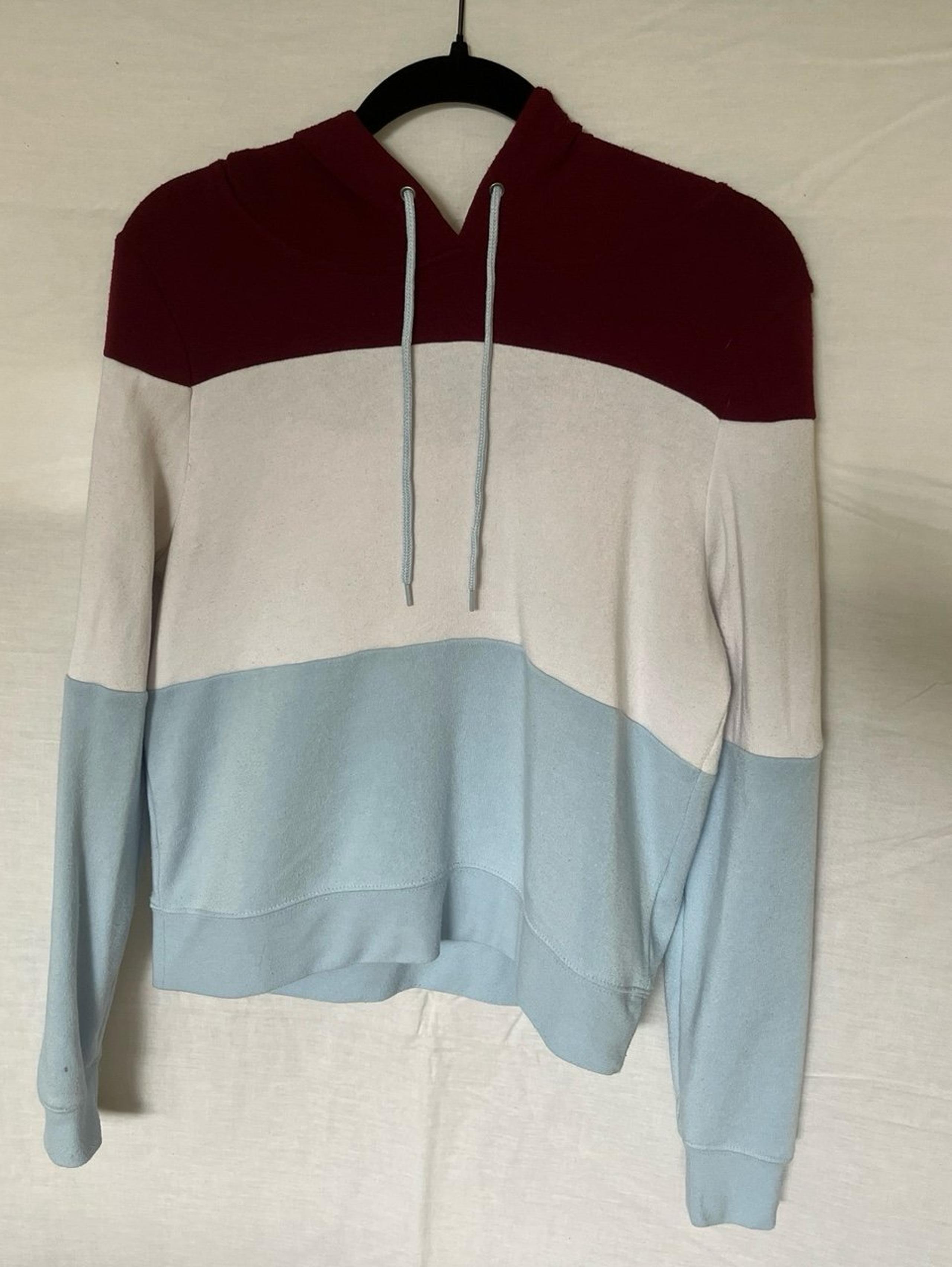 Maroon white and red hoodie