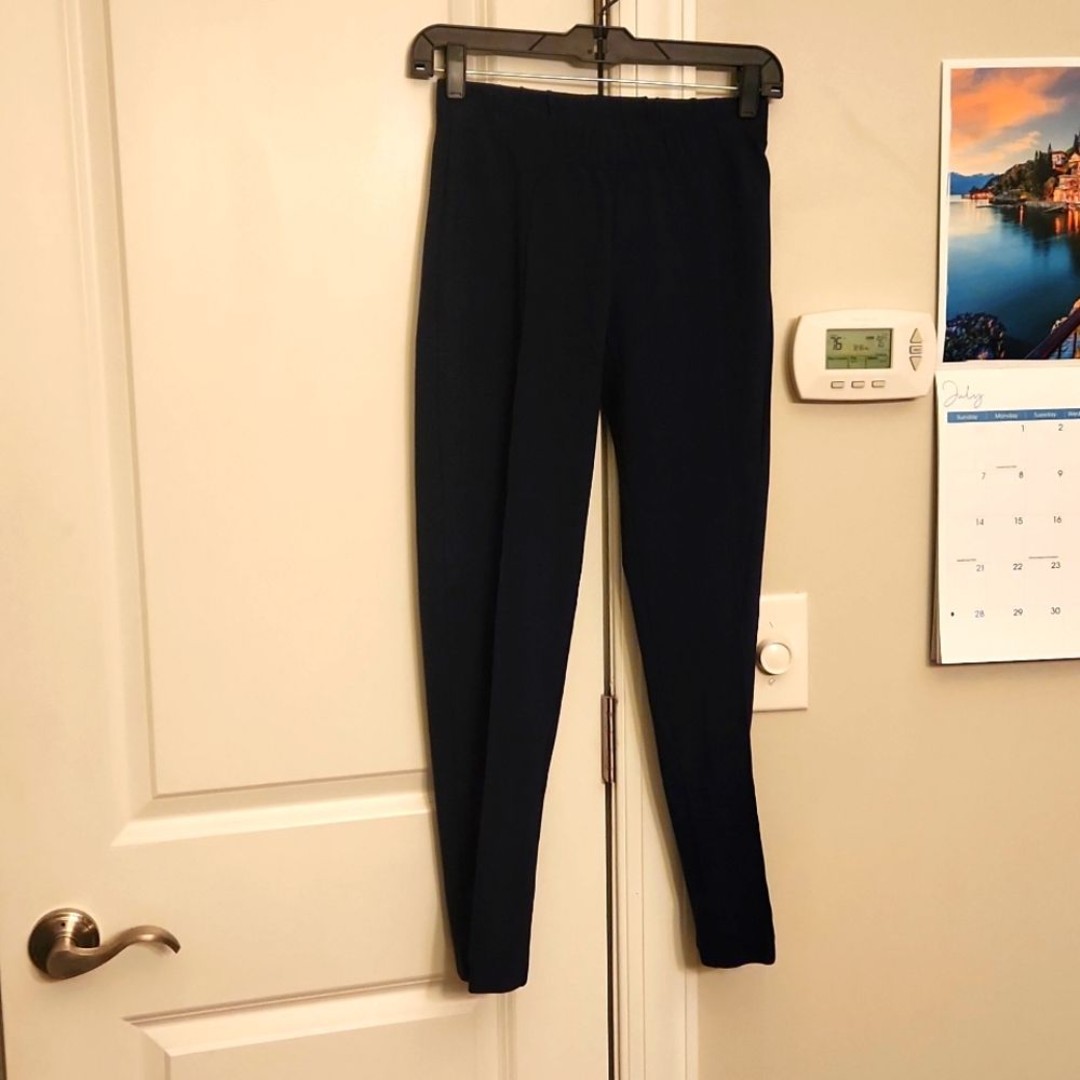Lilly Pulitzer Navy Blue Knit Seamed Skinny Ankle Pants Size M