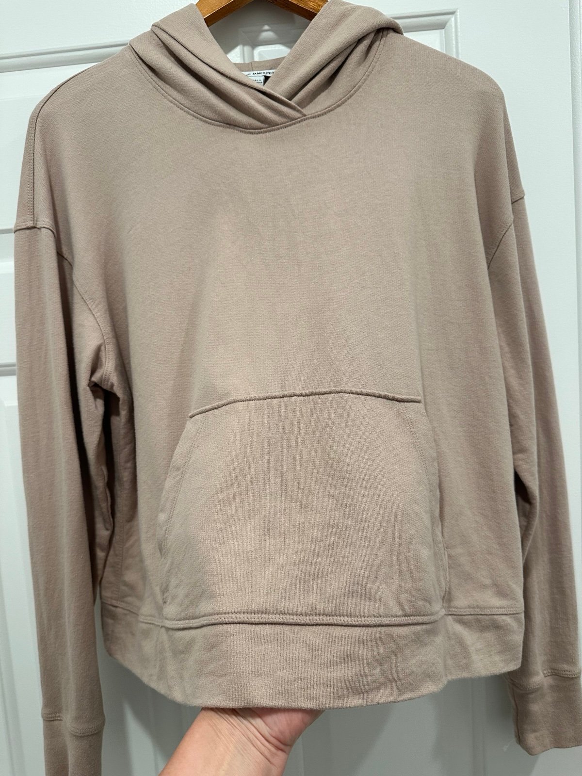 James Perse Cropped Hoodie- Women’s, Taupe, light Camel Color, Sz. Small