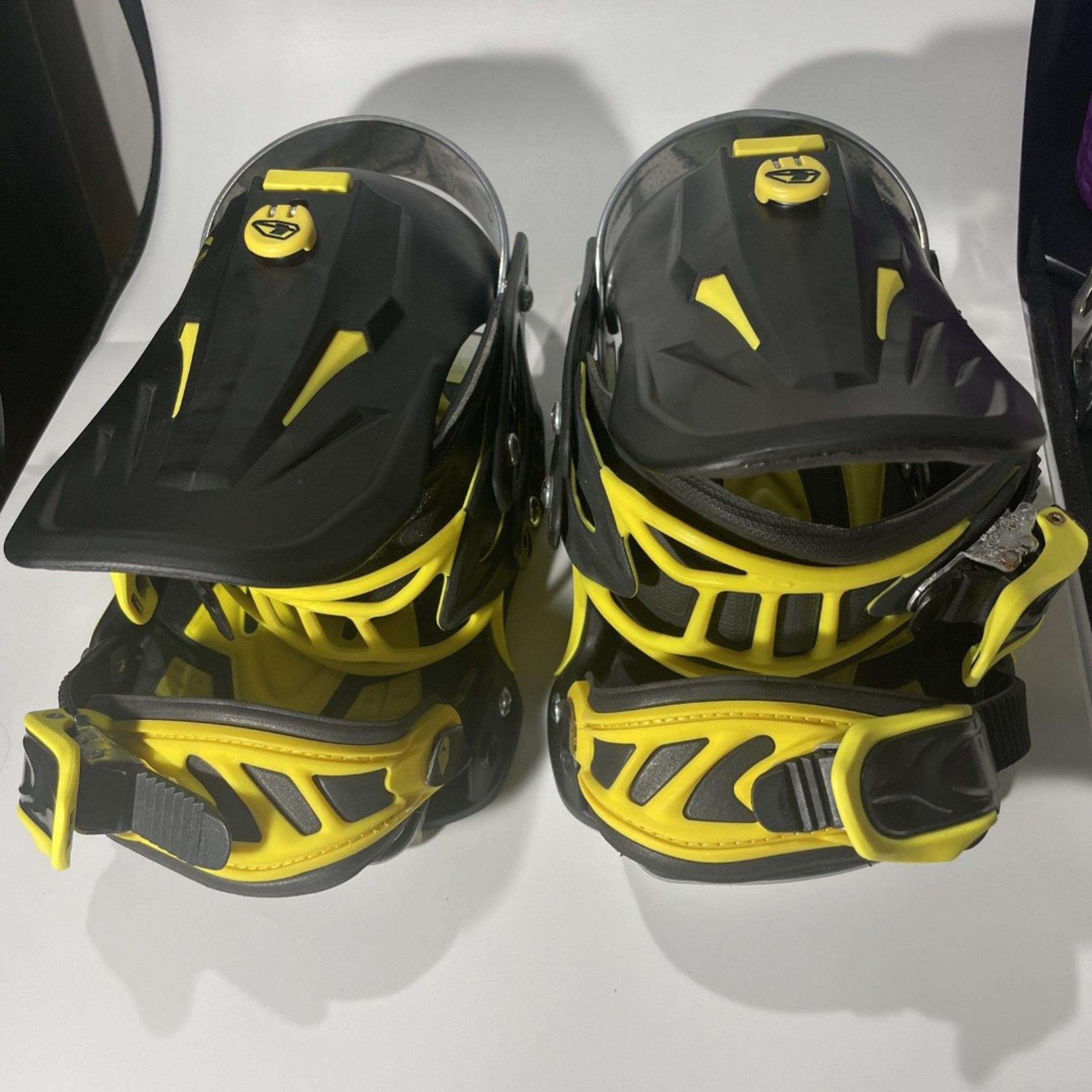 Drake F-60 Black/Yellow Snowboard Bindings Size Medium Made in Italy