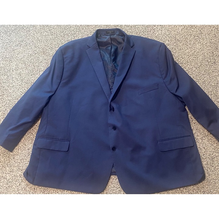 Shaquille O'Neal XLG Sport Coat Mens 54R 54 Big Tall Lined Navy Blue Stretch