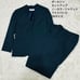 Ballsey Suit Set, No Collar Jacket and Wide Leg Pants, Size 38, Navy Blue