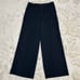 Ballsey Suit Set, No Collar Jacket and Wide Leg Pants, Size 38, Navy Blue