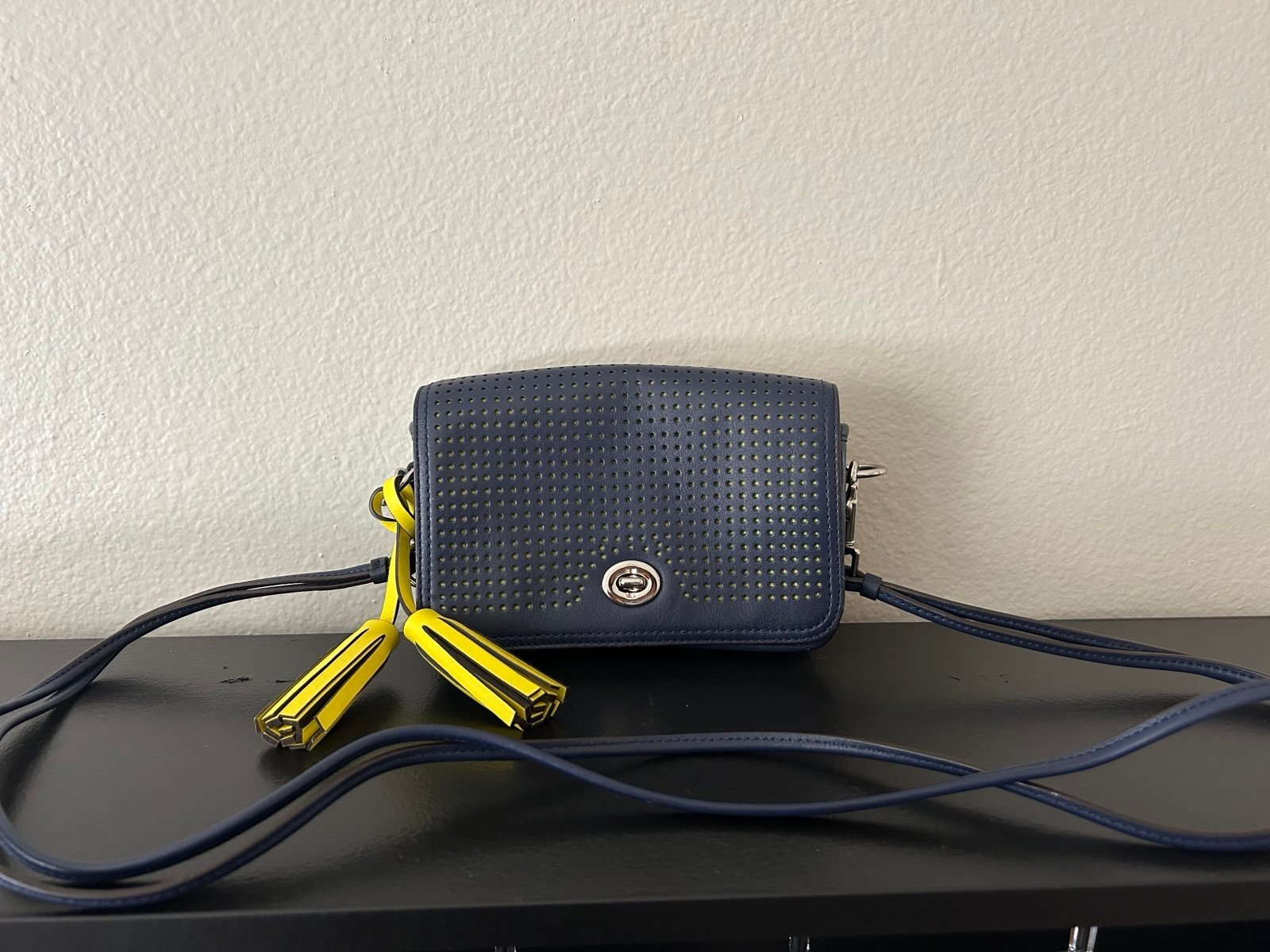 Blue/Yellow Coach Crossbody Purse