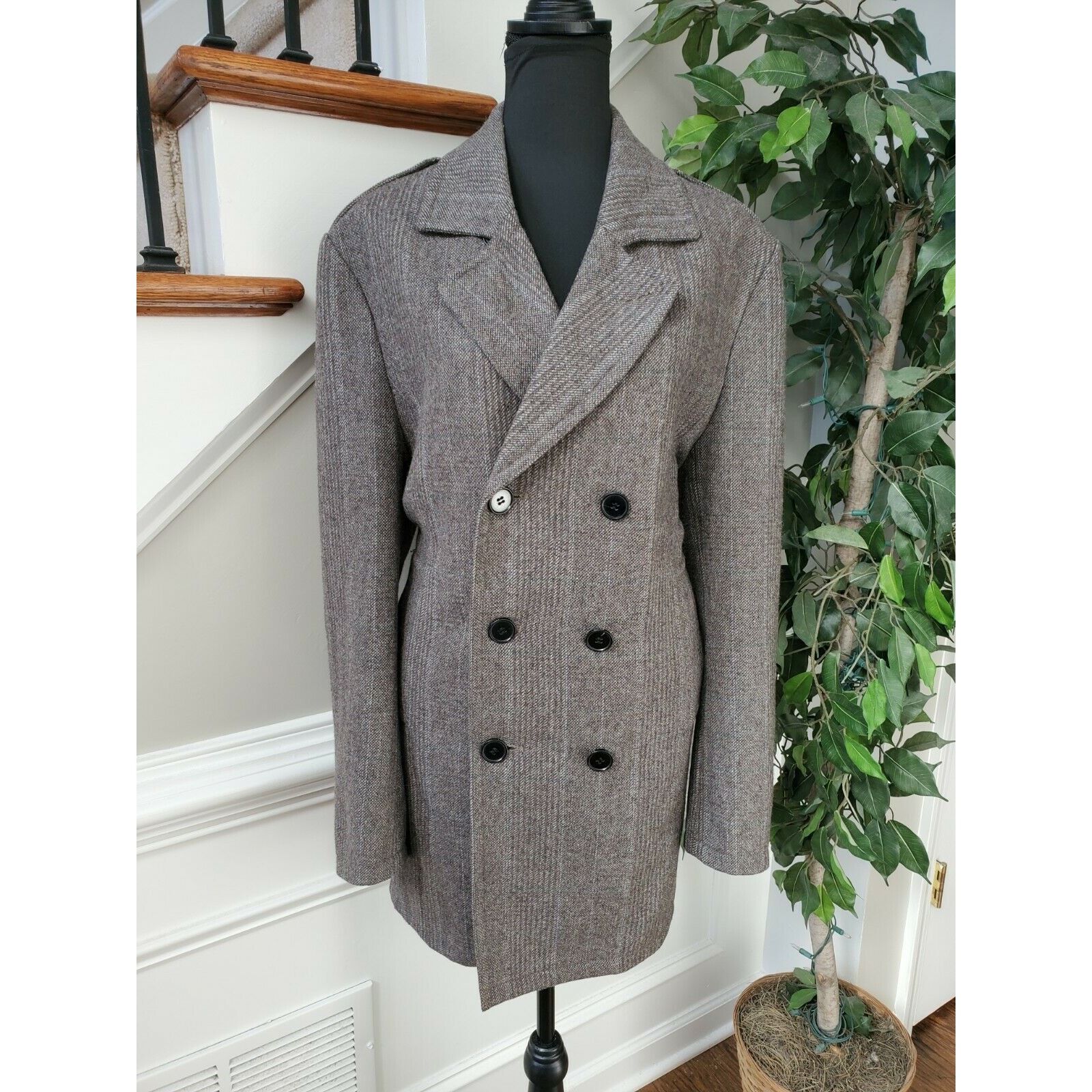 4 You Wool Buttons Casual Outwear Coat