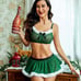 Christmas Lingerie Sets Sexy Santa Mesh Babydoll Teddy Top Mini Skirt Sz S-XXL