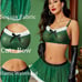 Christmas Lingerie Sets Sexy Santa Mesh Babydoll Teddy Top Mini Skirt Sz S-XXL