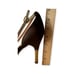 Charles Jourdan Brown Suede Ankle Strap Pumps With Gold Metal Heel, Size 8 1/2