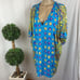 Trina Turk Blue Print Short Sleeve Tunic Swimsuit Coverup Top M