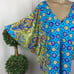 Trina Turk Blue Print Short Sleeve Tunic Swimsuit Coverup Top M