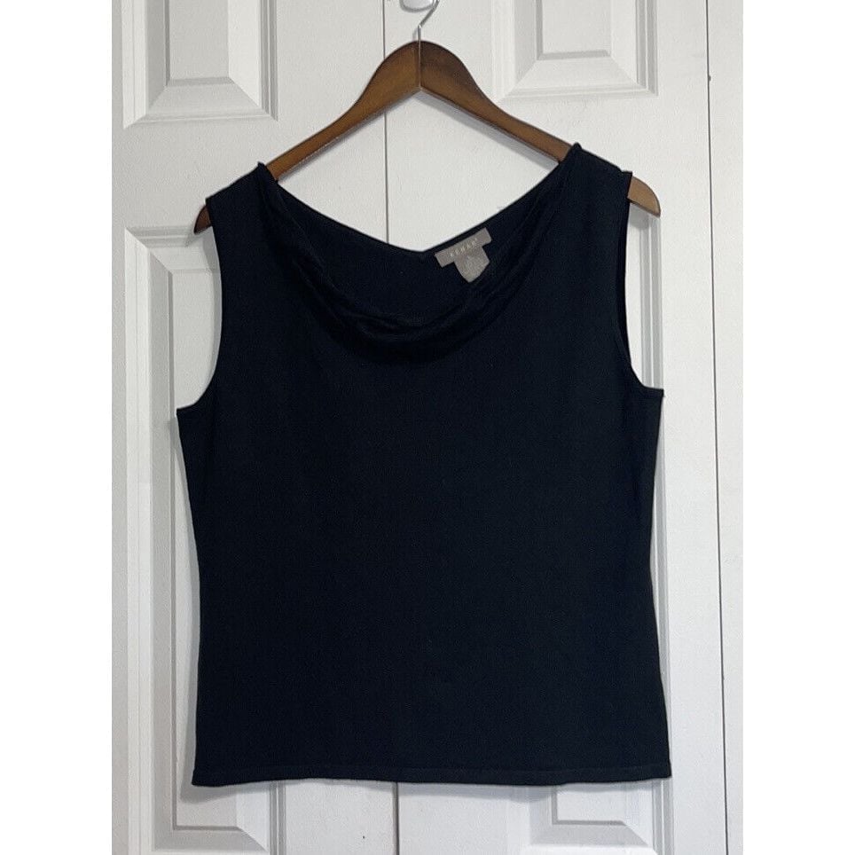 Kenar black tank top silk blend size Large