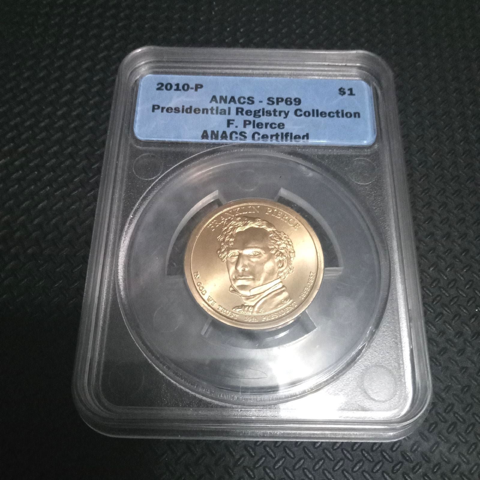 Franklin Pierce dollar coin anacs