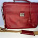 Coach RARE VINTAGE Diplomat Briefcase with Lock Closure And Keys Red Leather .