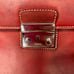 Coach RARE VINTAGE Diplomat Briefcase with Lock Closure And Keys Red Leather .