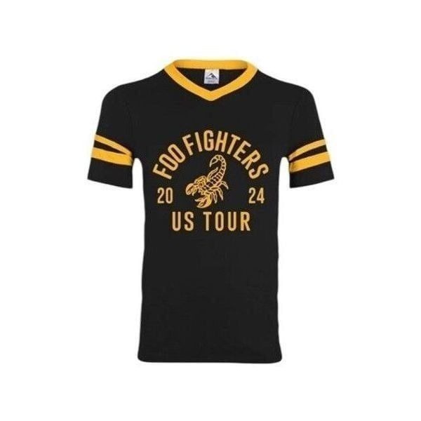NEW - Foo Fighters 2024 US Tour Merch Jaffe Black & Yellow T Shirt Unisex Small