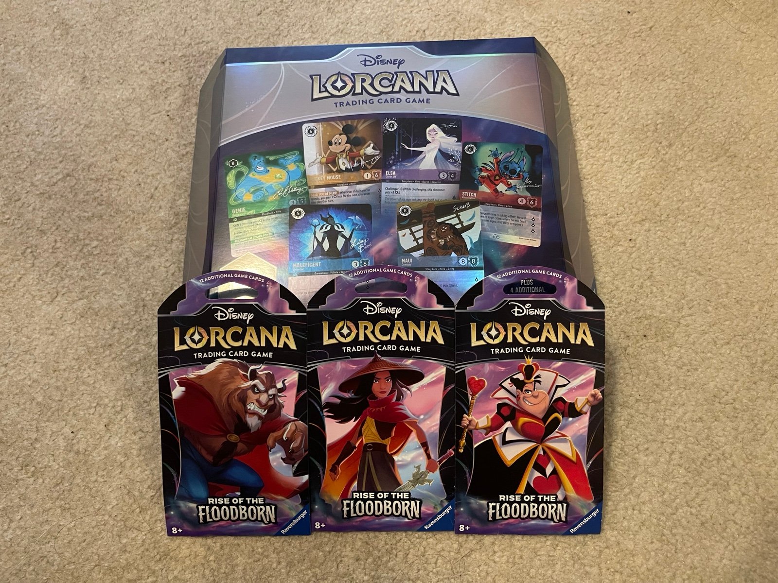 Disney Lorcana Rise of the Floodborn Bundle - Gift Set + 3 Booster Packs