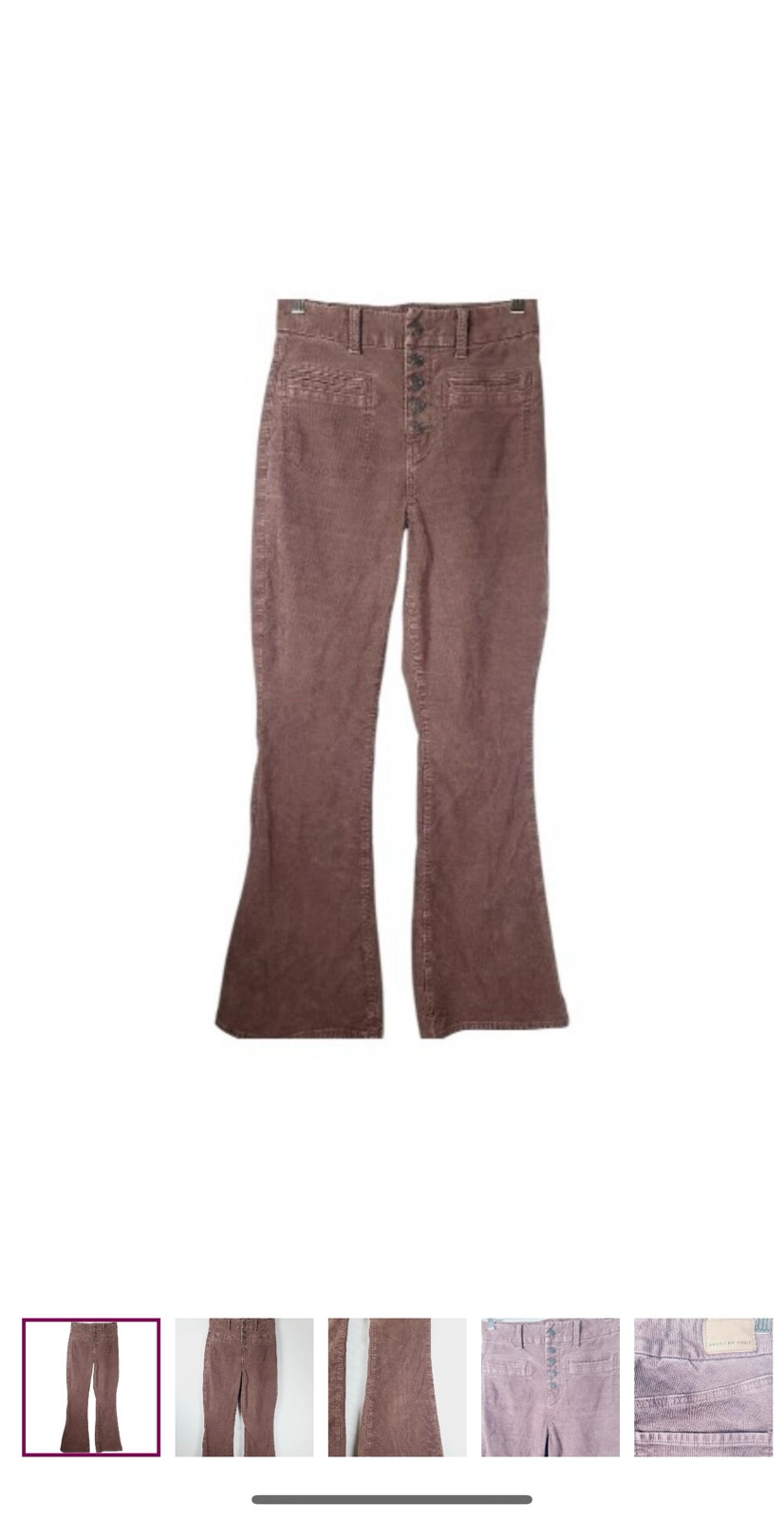 Jeans American Eagle Outfitters Women's Brown Curvy Super High-Rise Flare Jeans