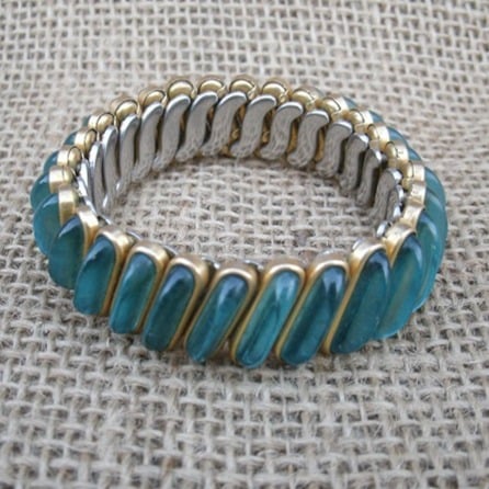 Antique D.F. Briggs Co. Glass Expandable Bracelet