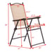 Costway Set of 2 Patio Folding Sling Back Chairs Camping Deck Garden Beach