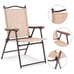 Costway Set of 2 Patio Folding Sling Back Chairs Camping Deck Garden Beach