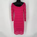 SHO by Tadashi Shoji Crinkle Off The Shoulder Long Sleeve Lace Dress S Pink 248