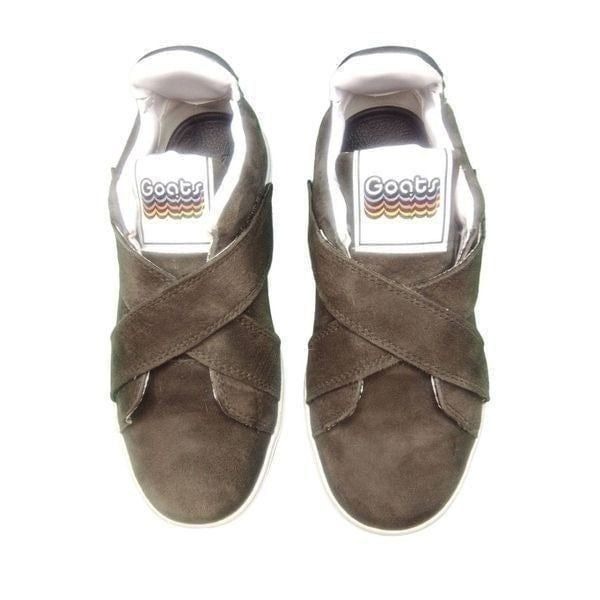 Goats Kids Girls Hook-and-Loop Platform Shoes Sneakers Brown Suede Size 2.5