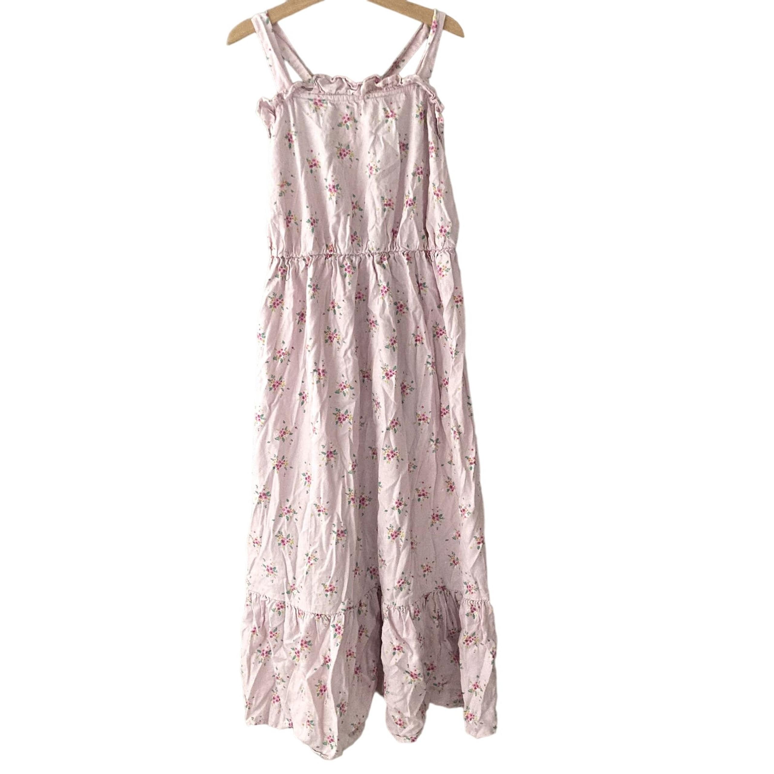 Cat & Jack Floral Tiered Maxi Dress - Pastel Pink - Large 10/12