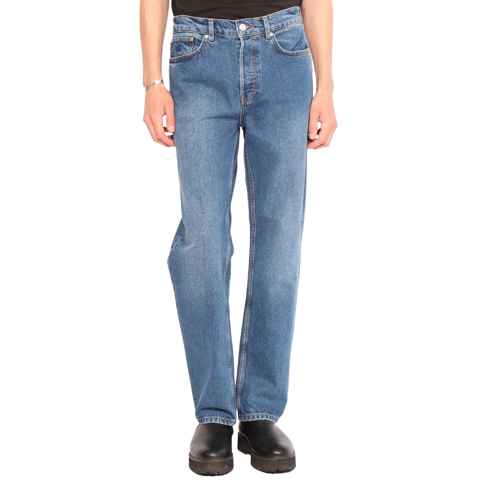 Amendi NWT Ake Classic Jeans Blue Me Away Size 32 x 32 Slim Straight 100% Cotton