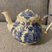 Sadler England - Blue Willow Ribbed Teapot 1970s Blue White - Mint Condition
