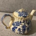 Sadler England - Blue Willow Ribbed Teapot 1970s Blue White - Mint Condition