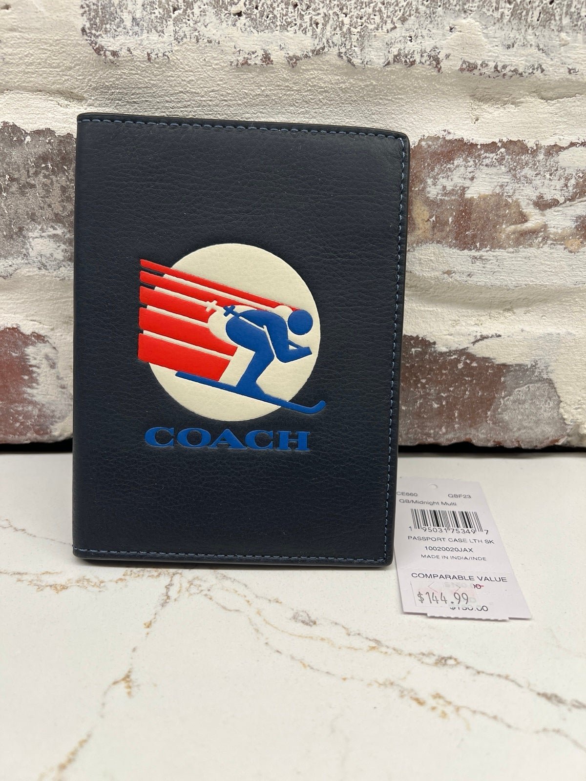 NWT Coach Passport Case with Speed Ski Graphic CE660