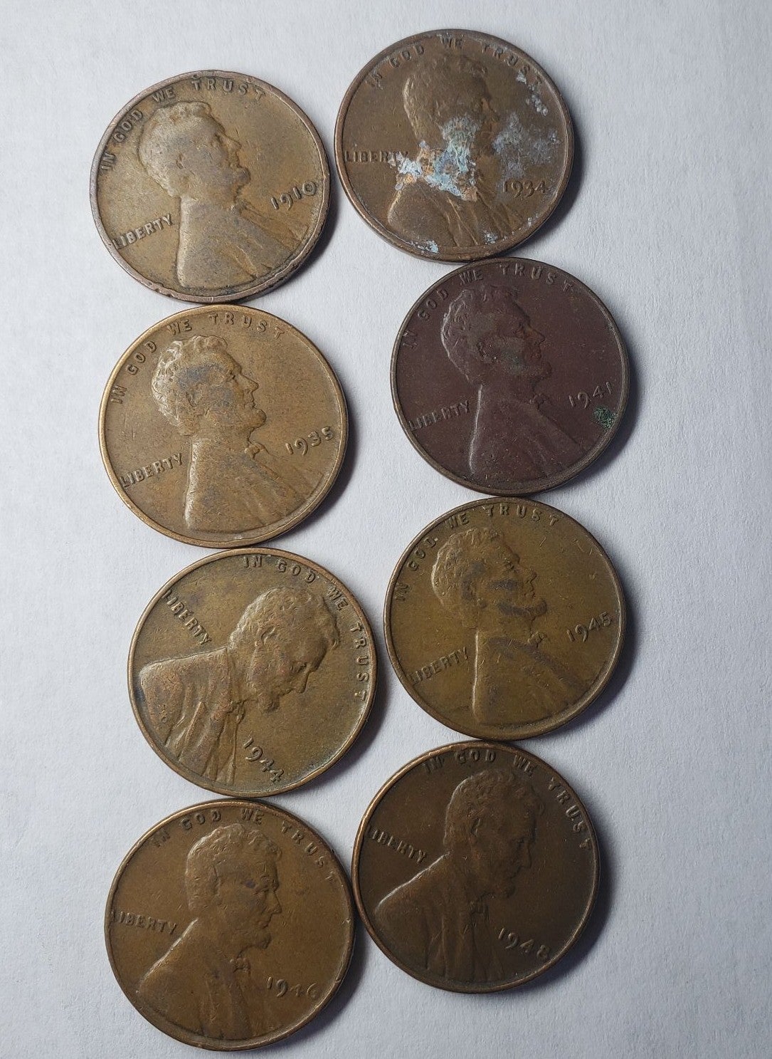 Wheat Penny (1910,1934,1935,1941,1944,1945,1946,1948) collection