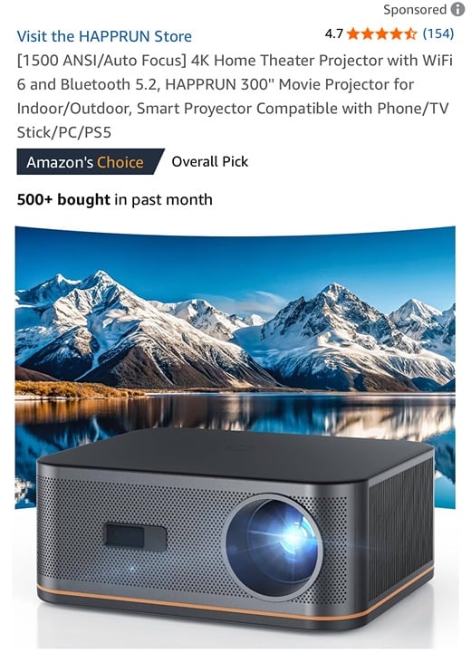 4k indoor/outdoor projector