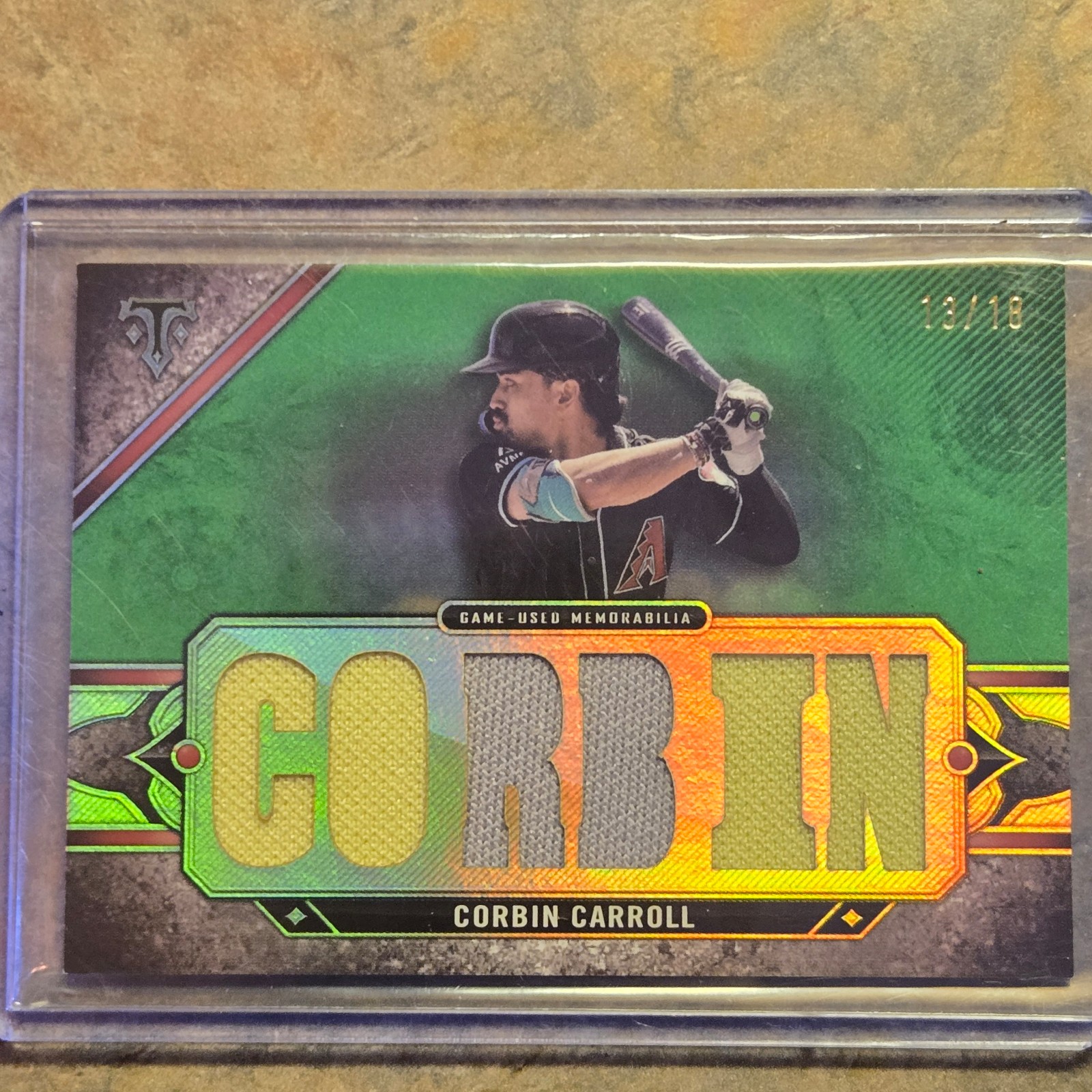 Corbin Carroll Arizona Diamondbacks Game Used Triple Threads Relic Card #/18