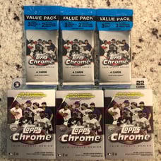 Topps Chrome MLB Baseball 2021 Update Series Hanger Boxes & Cello Packs