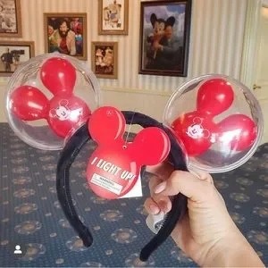 isney Parks Red Mickey Balloon Light Up Ears