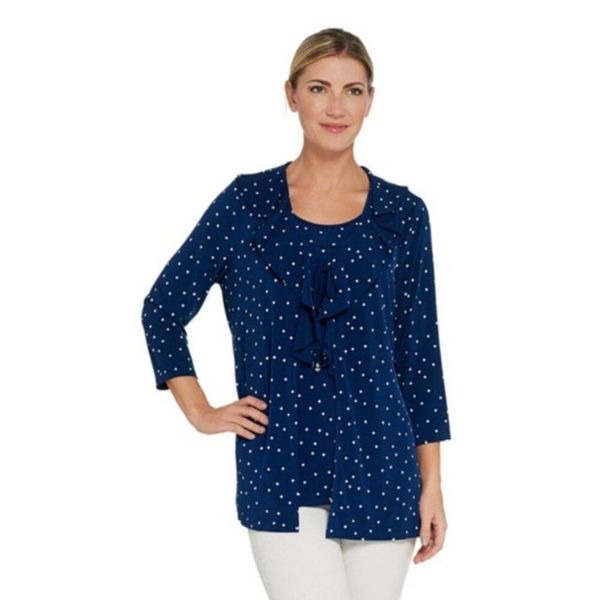 NWOT Susan Graver Printed Knit Cardigan and Tank Set | Size S