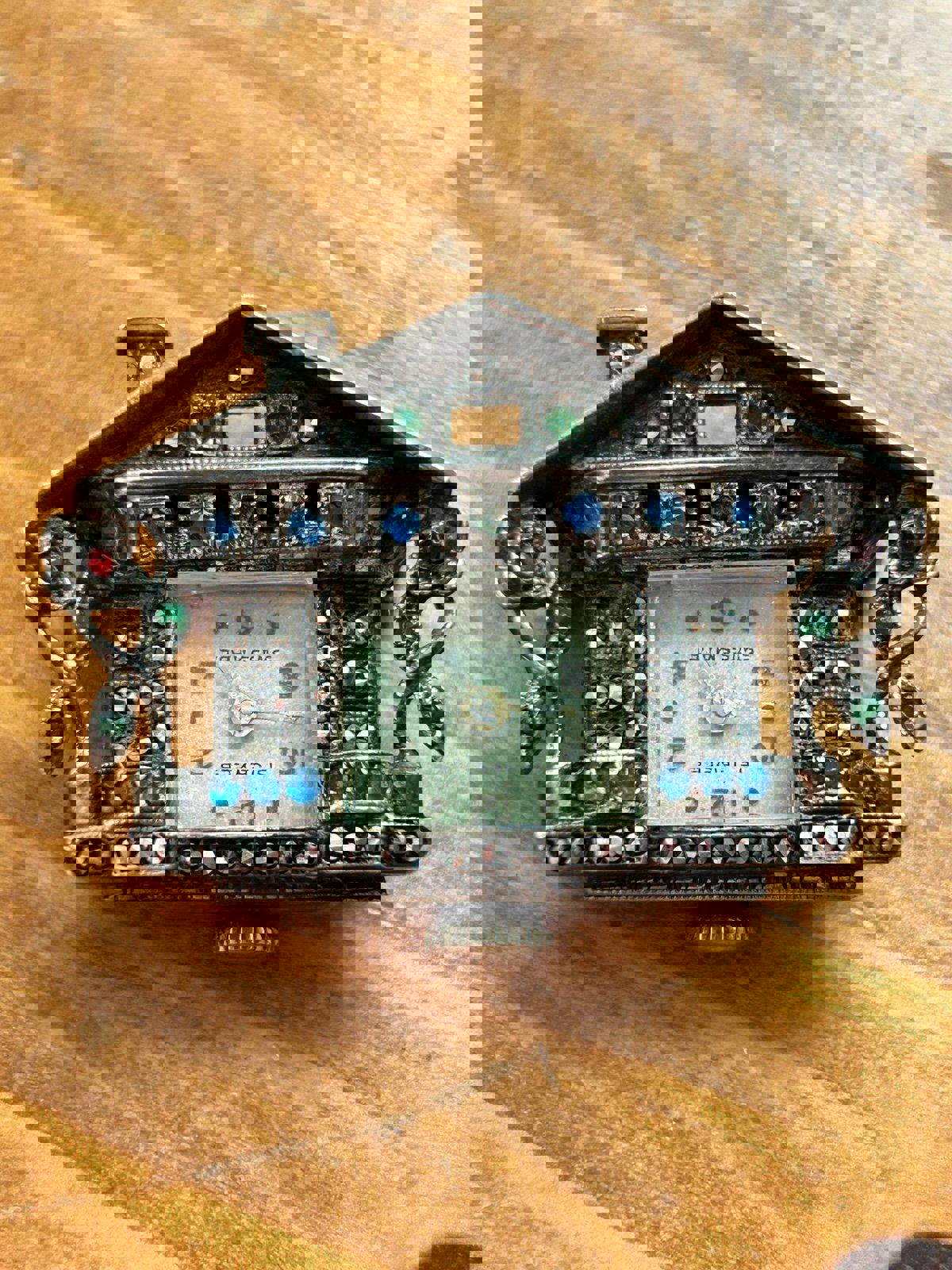 Rare Sterling Silver Watch Brooch Swiss 15 Jewel, House Design