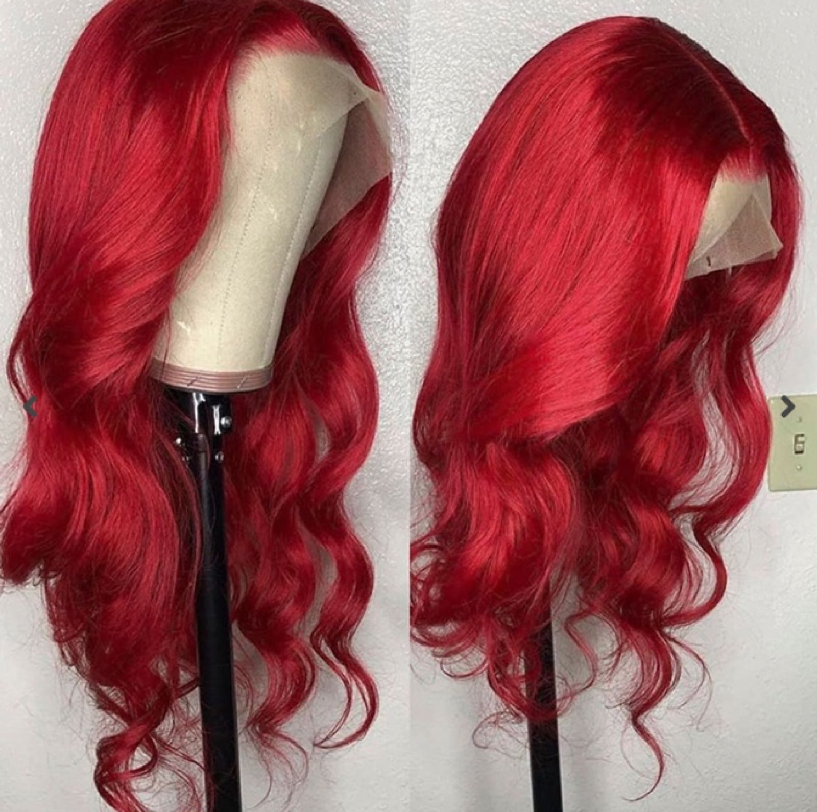 Red Lace Front Wig Body Wave Virgin Human Hair Wig