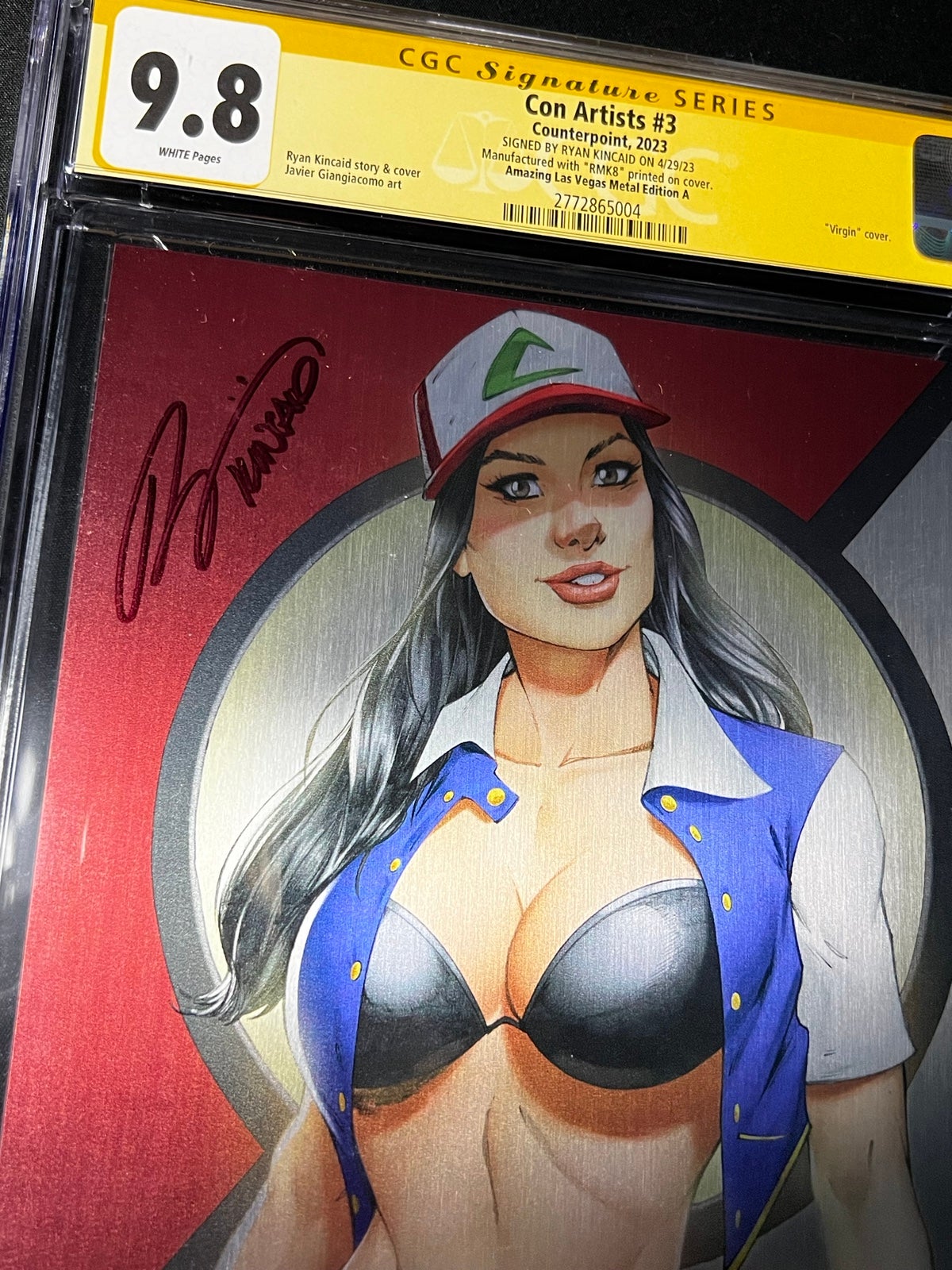 CON ARTIST #3 ASH KETCHUM POKEMON RYAN KINCAID METAL AP #8/10 SIGNED CGC 9.8