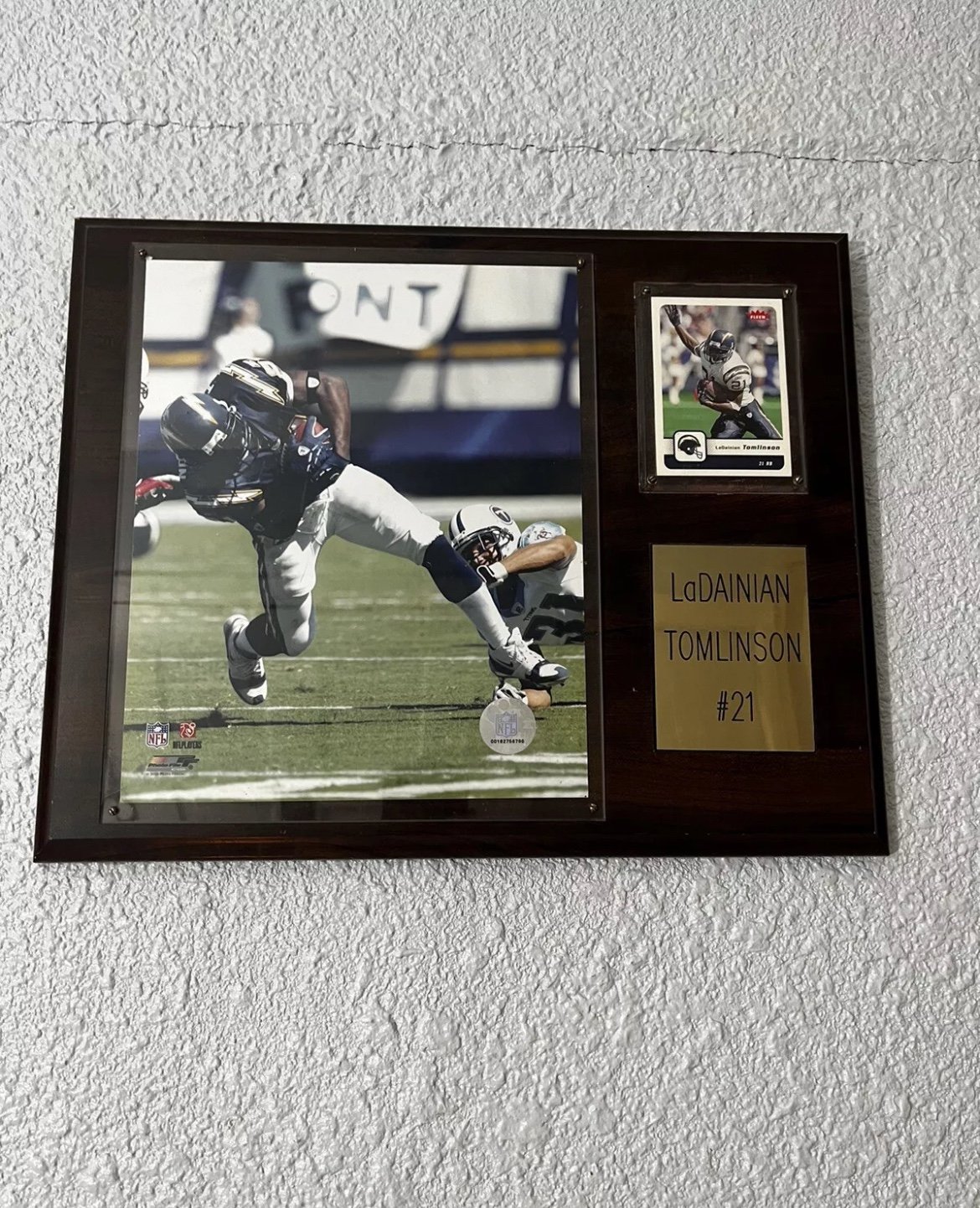 San Diego Super Chargers Ladanian Tomlinson Player Card Wall Plaque Hanging